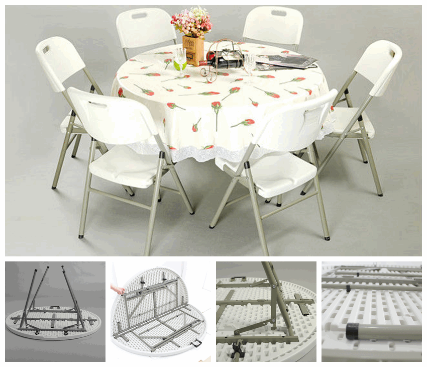 122mm Round Plastic Banquet Table/Party Folding Table (SY-122ZY)