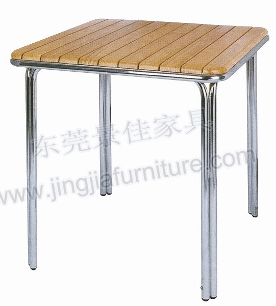 Aluminium Wood Square Patio Coffee Hotel Restaurant Table (JJ-TS13)