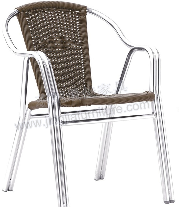 Aluminum Outdoor Cafe Patio Dining Wicker Rattan Chair (JJ-AR01)