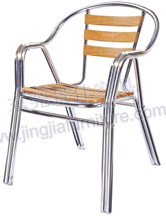 Ash Wood Aluminum Outdoor Garden Dining Leisure Chair (JJ-AW02)