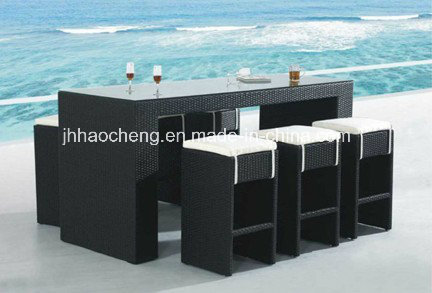 Hc-W-D17 Rattan Dining Set Rattan Bar Set Rattan Furniture Rattan Bar Furniture