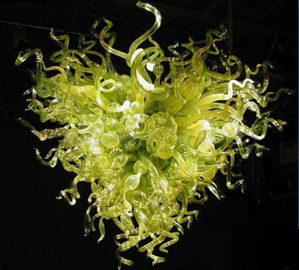 High Quality Green Mouth Blown Glass Chandelier for Home Decoration