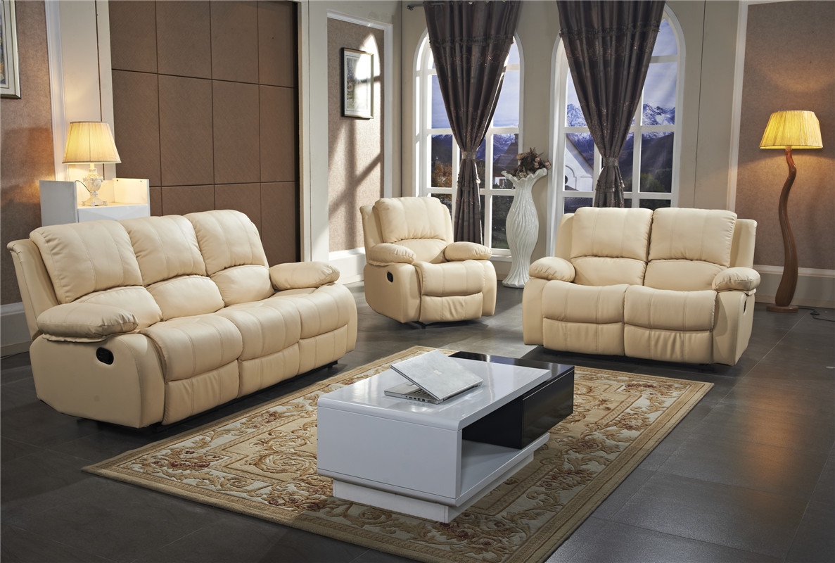 Living Room Modern Furnitures Leather Recliner Sofa Sets (SF3705-B)