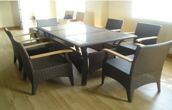 PE Rattan Outdoor/Indoor Dining Set/Meeting Furniture/Wicker Furniture Set