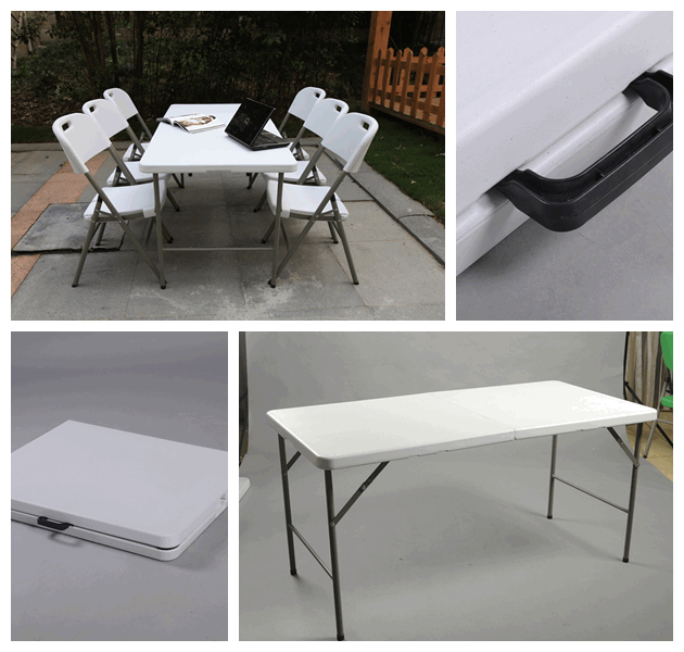 Plastic Outdoor Fold-in-Half Camping Table