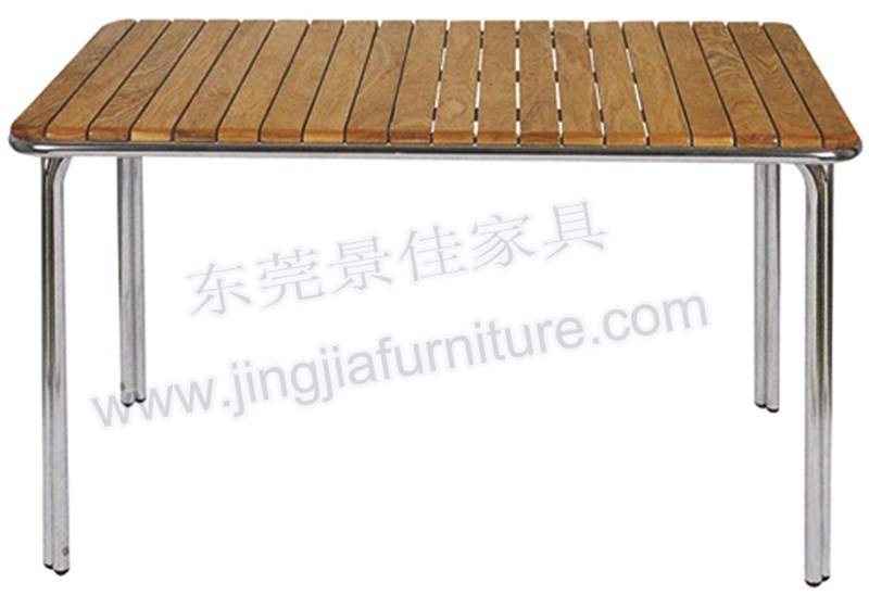 Wooden Aluminum Metal Work Hotel Garden Outdoor Dining Table (JJ-TS14)