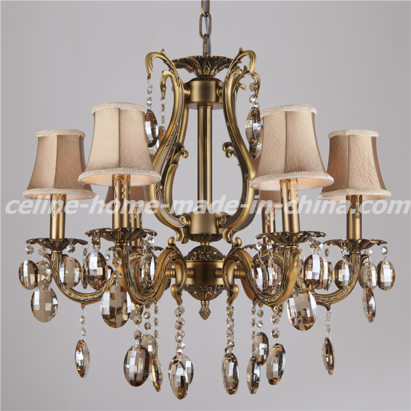 Zinc Crystal Chandelier with Fabric Shade (SL2116-6)