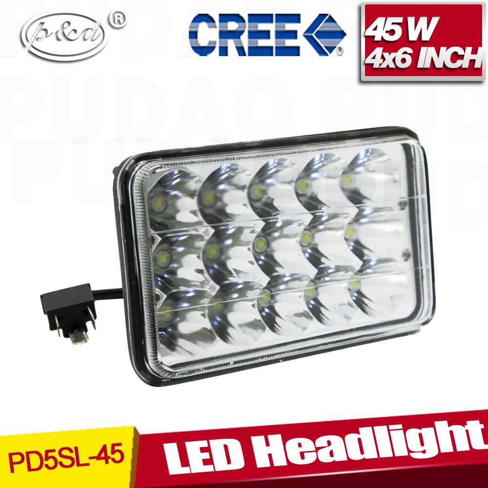 4X6 Inch LED Sealed Beam Square Hi/Lo Beam 45W Auto LED Car Light (PD5SL-45W)