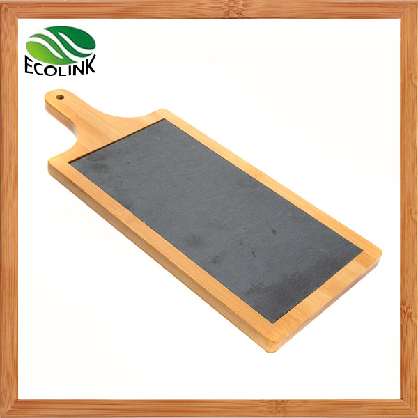 Bamboo Slate Cheese Board with Handles