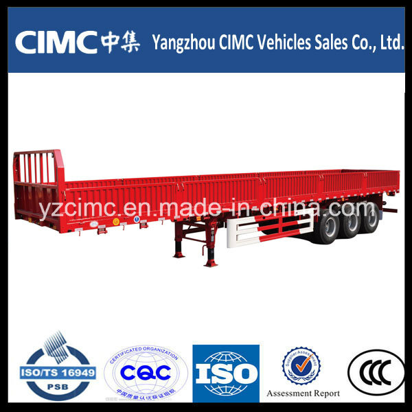 China High Quality 13m Cargo Transport Semi Trailer 3 Axles Side Wall Semi Trailer