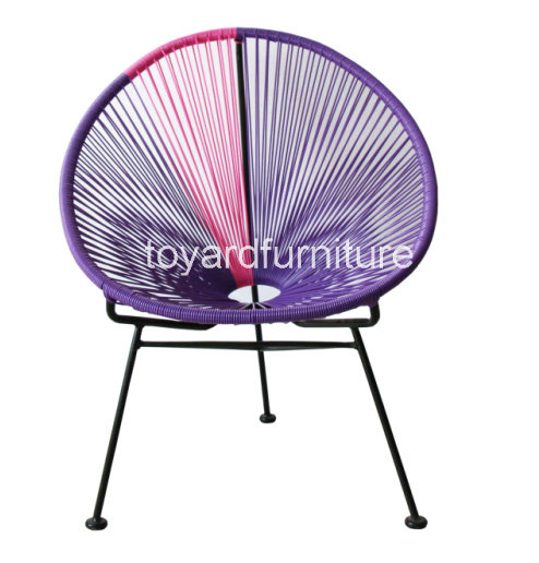 Contemporary European Style Rattan Metal Lounge Chair