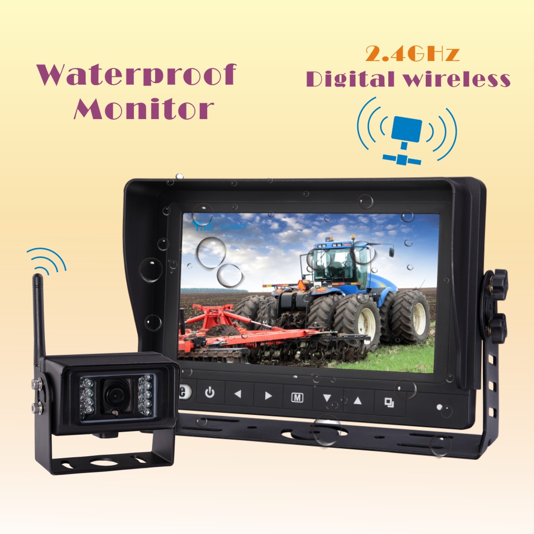 Digital Wireless Waterproof Rear Cam for Farm Tractor, Combine, Cultivator, Plough, Trailer, Truck