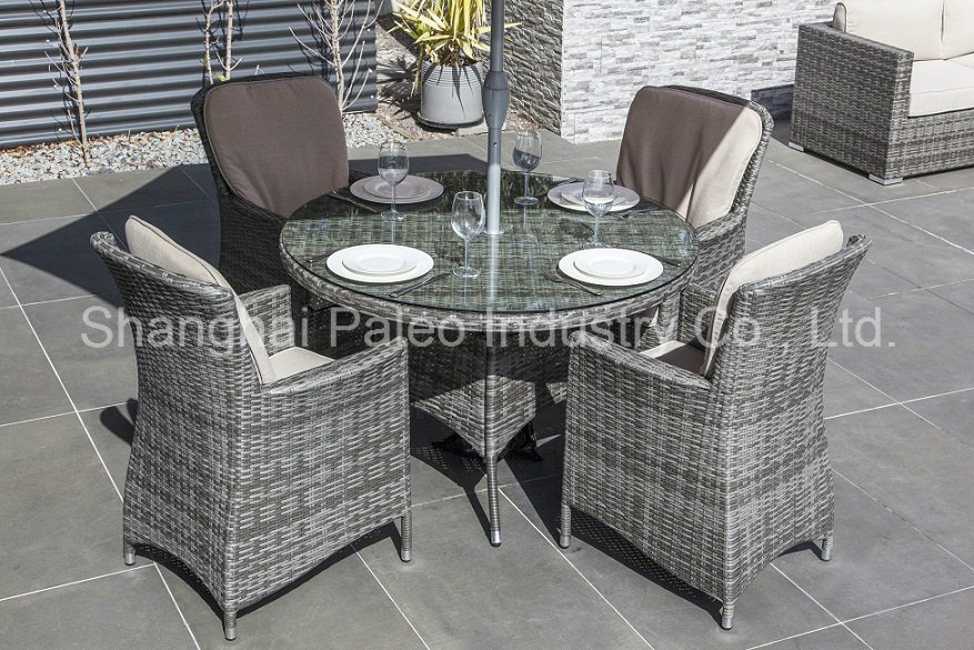 Garden Garden Furniture, Outdoor Rattan, Patio Wicker Dining Table and Chair (PAD-1601)