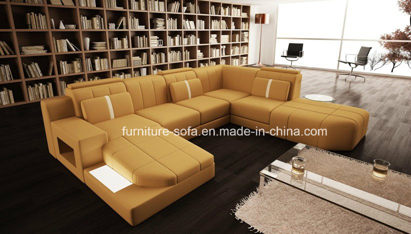 Home Office Soft Furniture Good Quality Top Leather Sofa (SF181)