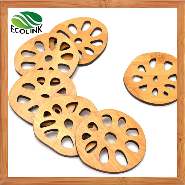 Lotus Root Shape Bamboo Drink Coaster / Cup Coaster