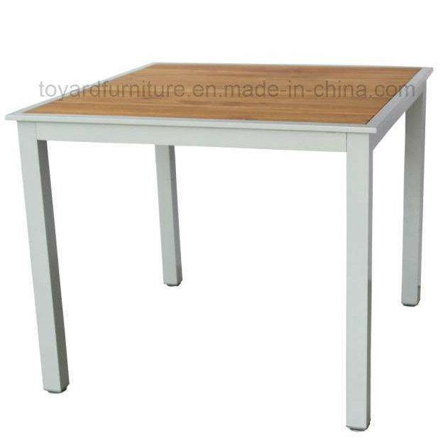 Outdoor Furniture Teak Wood Top Aluminum Table (D540)