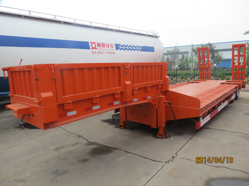 Ramp Lowbed Trailer Heavy Equipment Transport Lowbed Semi Trailers