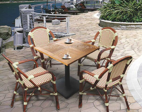 Restaurant Bistro Rattan Chair and Teak Table-Garden/Outdoor/Bar Furniture (S268)