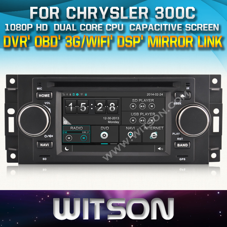 Witson for Chrysler 300c with Chipset 1080P 8g ROM WiFi 3G Internet DVR Support