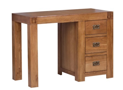 Wooden Bedroom Single Pedestal Oak Dressing Table