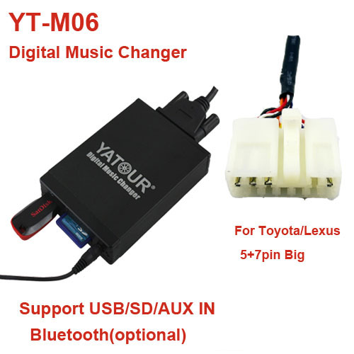 Yatour Digital Car Kit for Toyota/Lexus 5+7pin>USB/SD/Aux/Bluetooth Car Audio MP3 Player